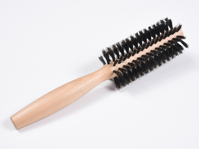 Spazzola per capelli rotonda in legno di bambù