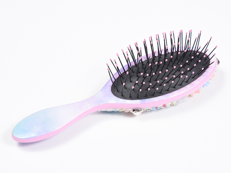 Spazzola per capelli districante ovale con gioielli scintillanti