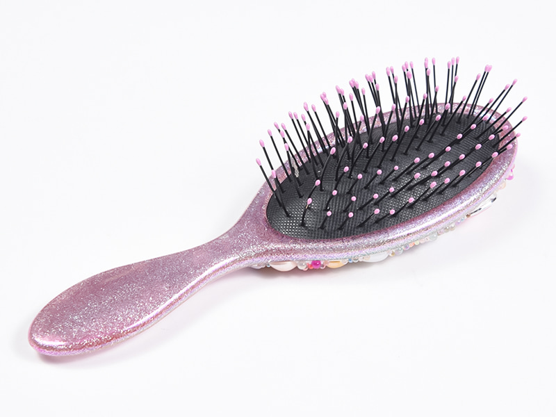 Spazzola per capelli districante ovale con gioielli scintillanti