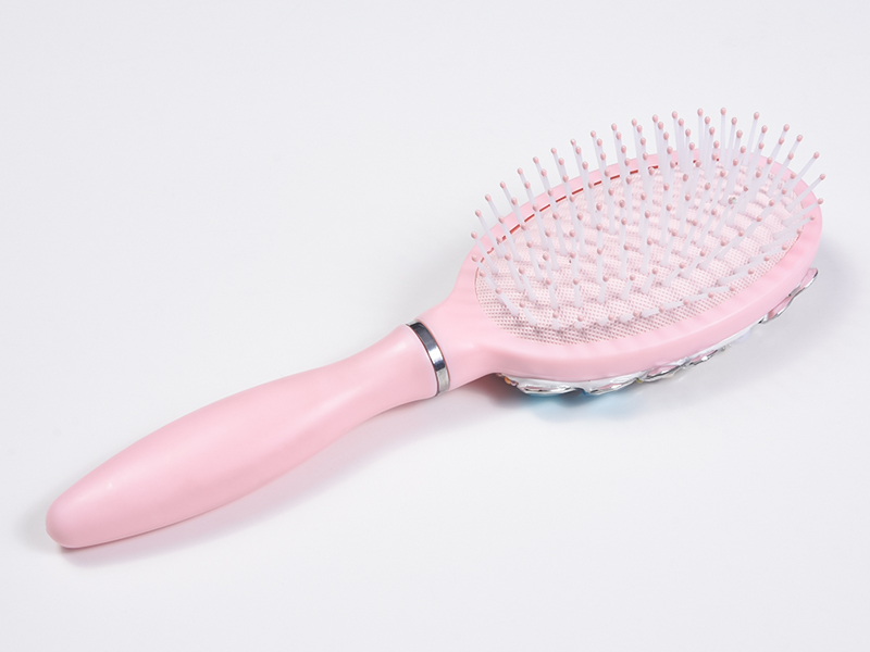 Spazzola per capelli districante ovale con gioielli scintillanti