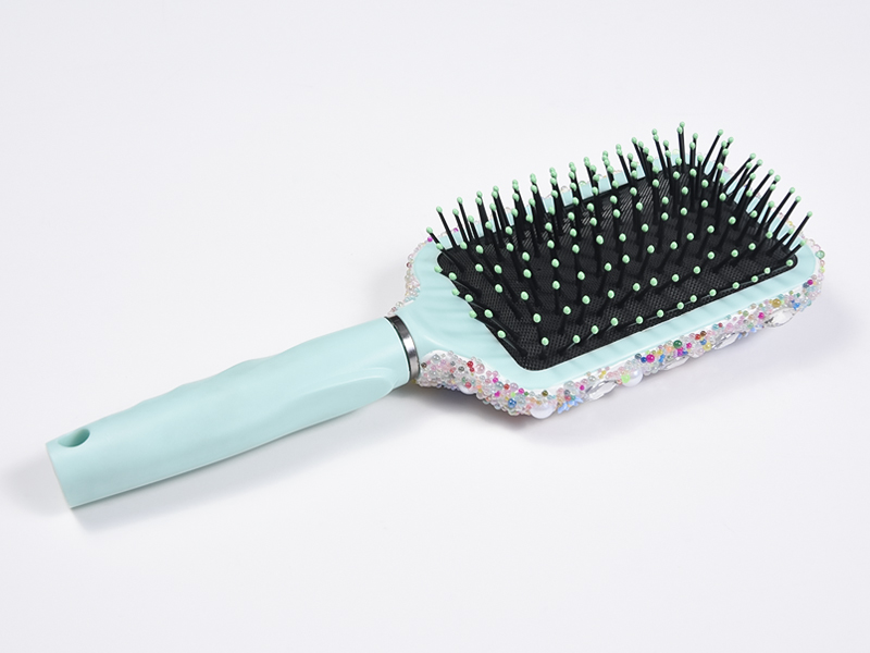 Spazzola per capelli districante ovale con gioielli scintillanti