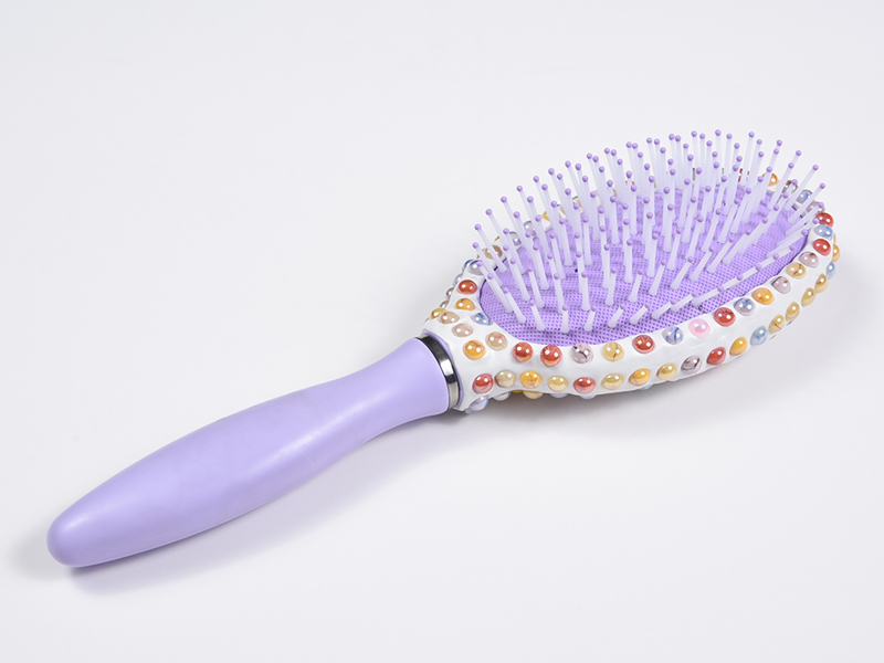 Spazzola per capelli districante ovale con gioielli scintillanti
