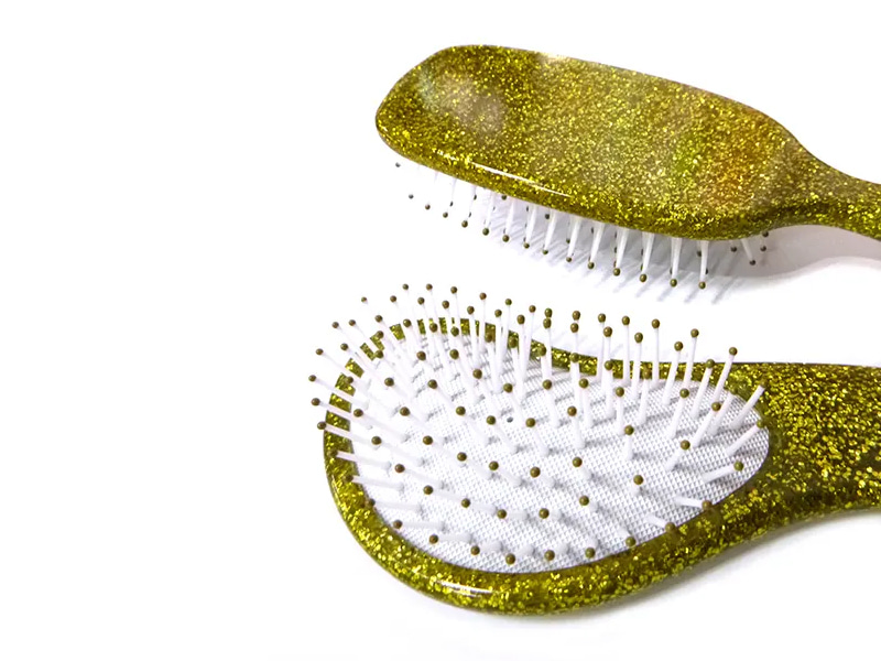 Spazzola per capelli districante con cuscino glitterato