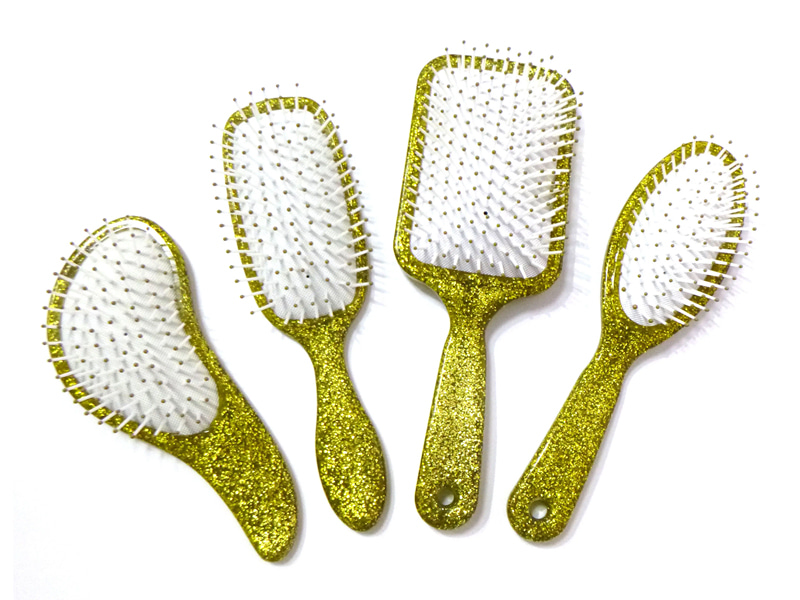 Spazzola per capelli districante con cuscino glitterato