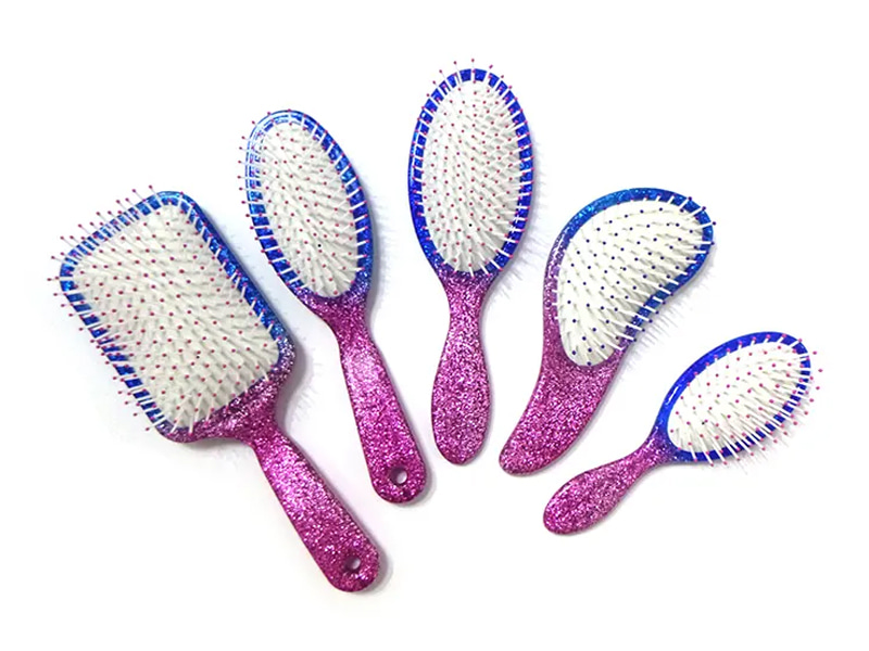 Spazzola per capelli ondulata curva per shampoo in plastica per asciugatura a phon