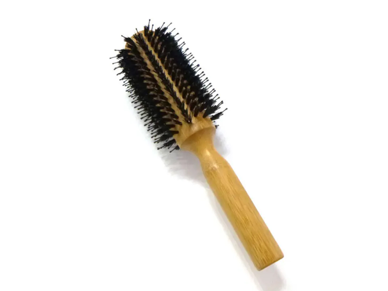 Spazzola per capelli a cuscino d'aria con setole di cinghiale tonde in bambù