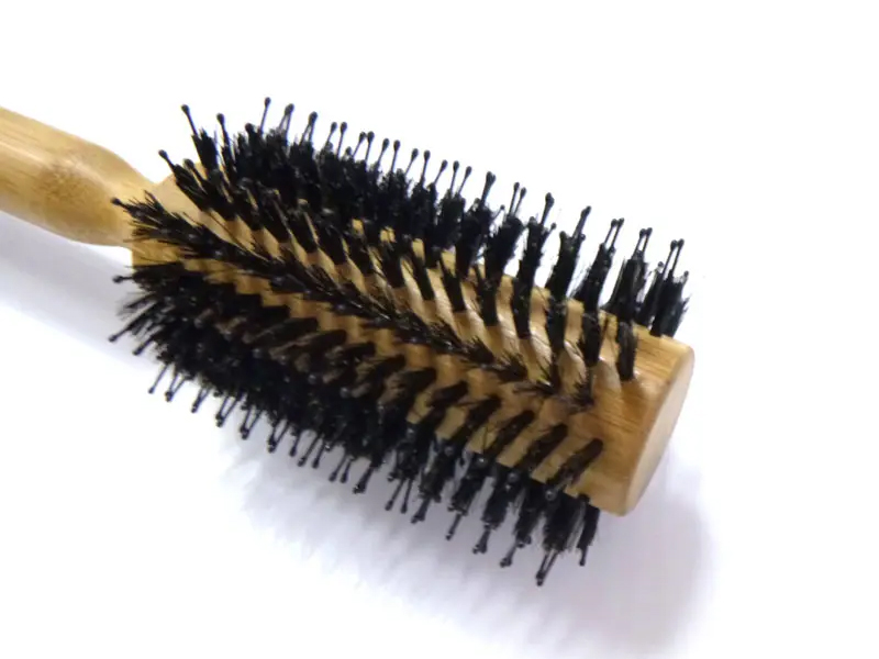 Spazzola per capelli ecologica in setole di cinghiale miste di bambù rotonda