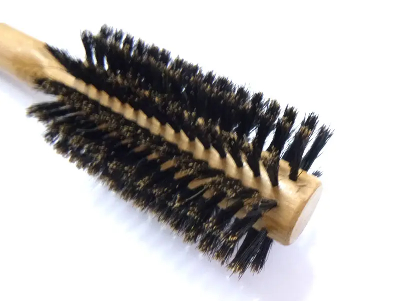 Spazzola per capelli ecologica in setole di cinghiale miste di bambù rotonda
