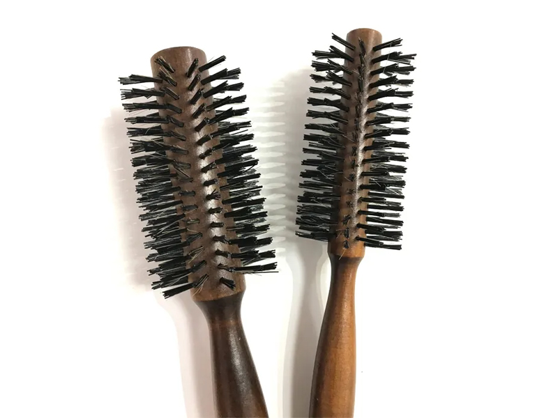 Spazzola per capelli sintetica rotonda con setole di bambù