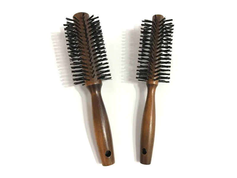 Spazzola per capelli sintetica rotonda con setole di bambù