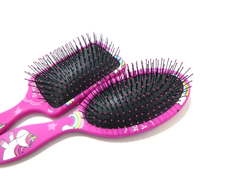 Mini spazzola per capelli districante bagnata con perni neri piccoli per bambini