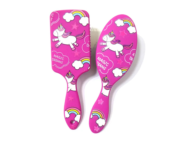 Mini spazzola per capelli districante bagnata con perni neri piccoli per bambini