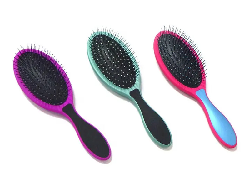 Spazzola per capelli a onda nera ovale multicolore 360 ​​groviglio Denman