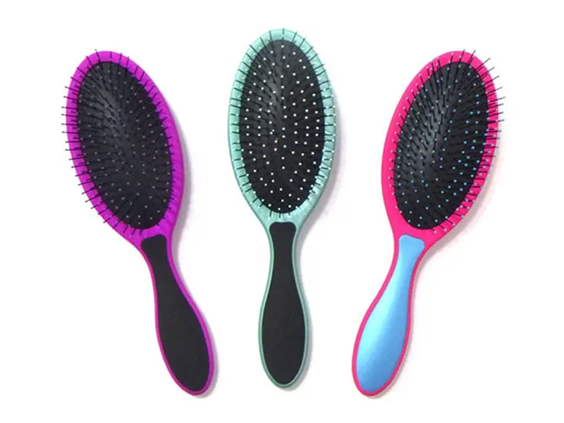 Spazzola per capelli a onda nera ovale multicolore 360 ​​groviglio Denman