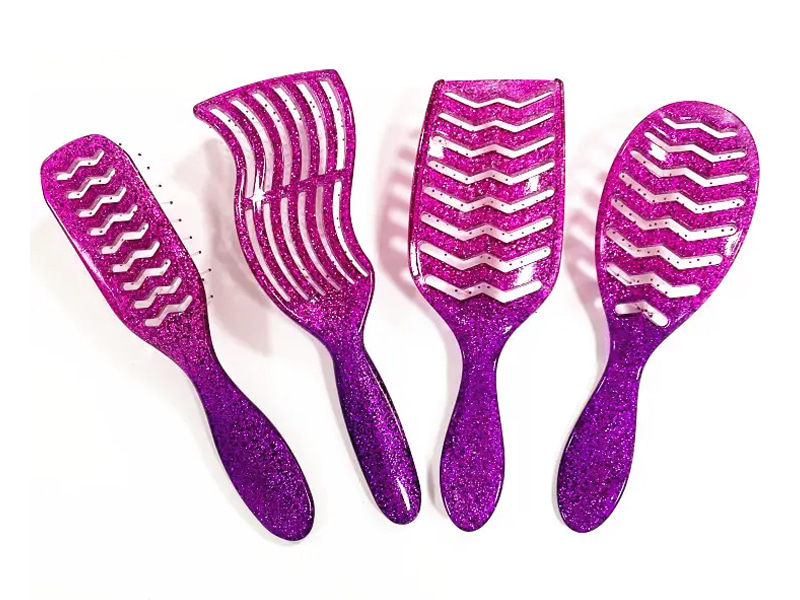Spazzola per capelli districante trasparente glitterata