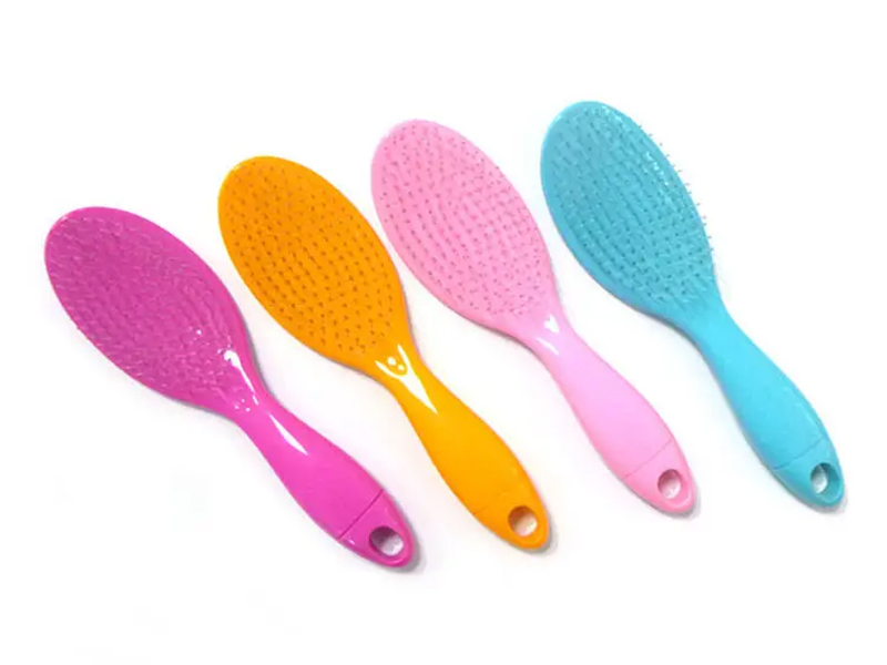 Pettine per capelli rosa resistente al calore con manico staccabile