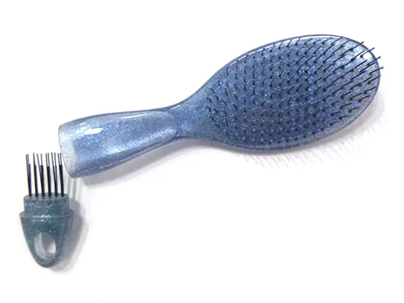 Spazzola per capelli glitterata districante trasparente