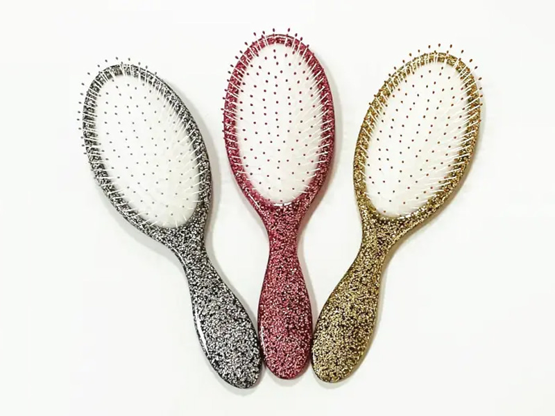 Spazzola per capelli con cuscino districante glitterato