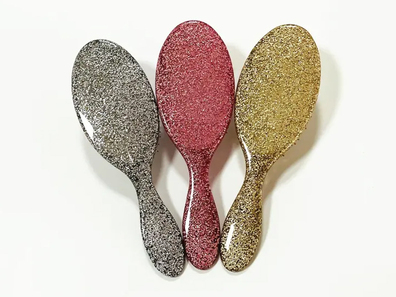 Spazzola per capelli con cuscino districante glitterato