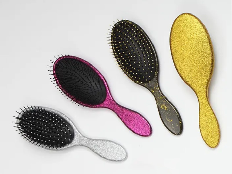 Spazzola per capelli con cuscino districante in setola di plastica