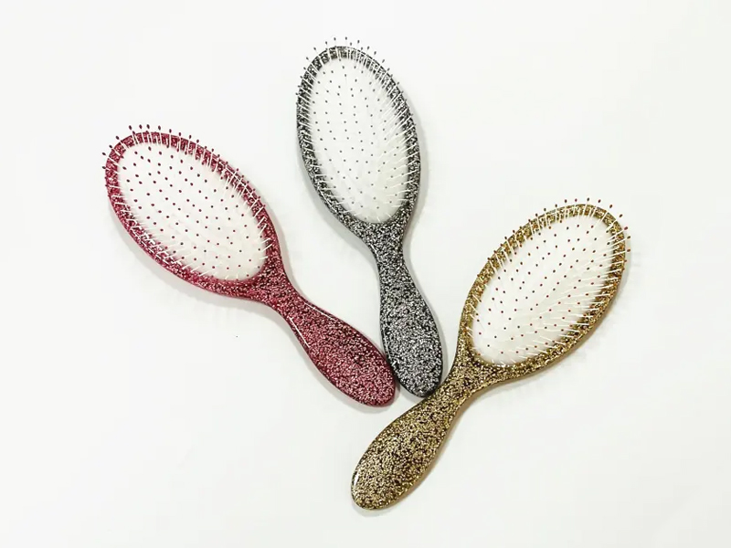 Spazzola per capelli con cuscino districante glitterato