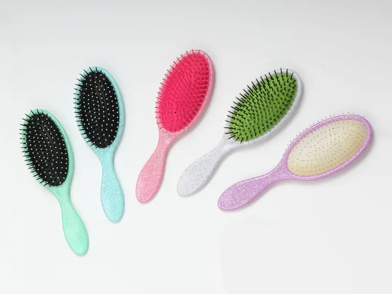 Spazzola per capelli con cuscino districante in setola di plastica