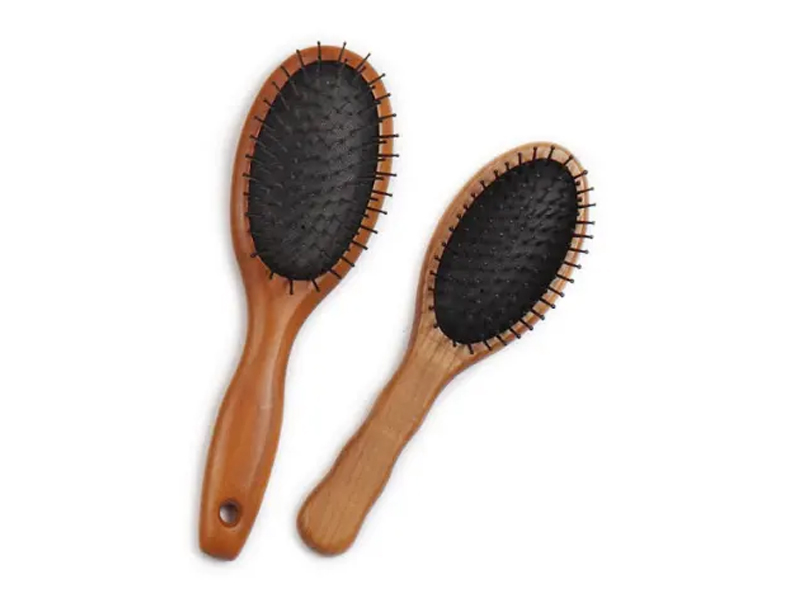 Spazzola per capelli con perni per cuscino in legno