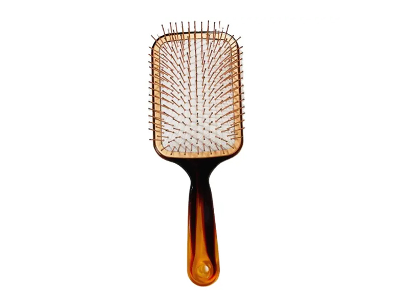 Spazzola per capelli paddle color ambra con perni in metallo